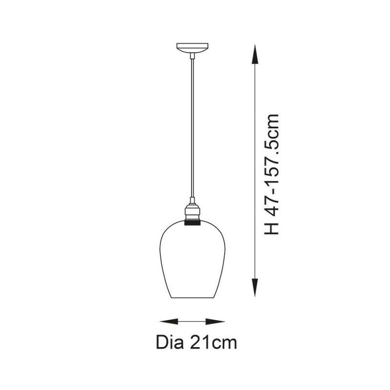 Ambience-100657 - Marinella - Bright Nickel Pendant with Clear Glass