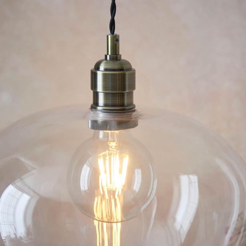 Ambience-100948 - Marinella - Antique Brass Pendant with Clear Glass