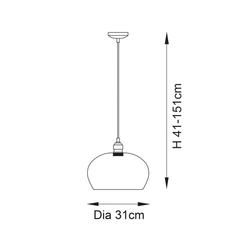 Ambience-100948 - Marinella - Antique Brass Pendant with Clear Glass