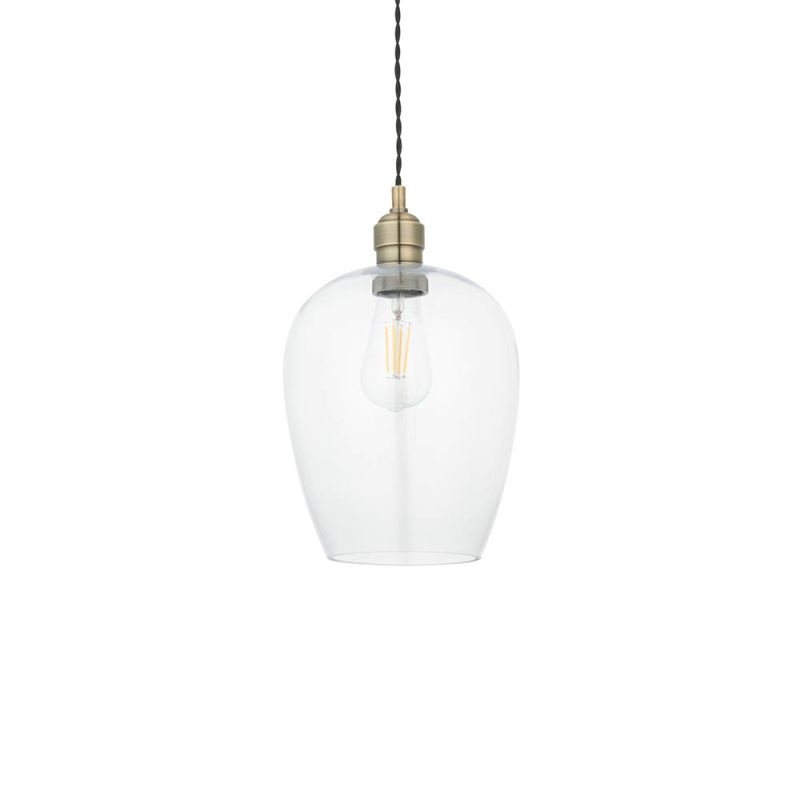 Ambience-67515 - Marinella - Antique Brass Single Pendant with Clear Glass