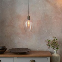 Marinella - Antique Brass Pendant with Clear Glass Marinella - Antique Brass Pendant with Clear Glass