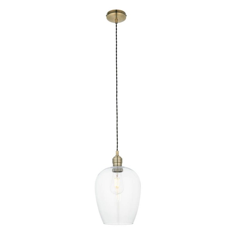 Ambience-102679 - Marinella - Antique Brass Pendant with Clear Glass