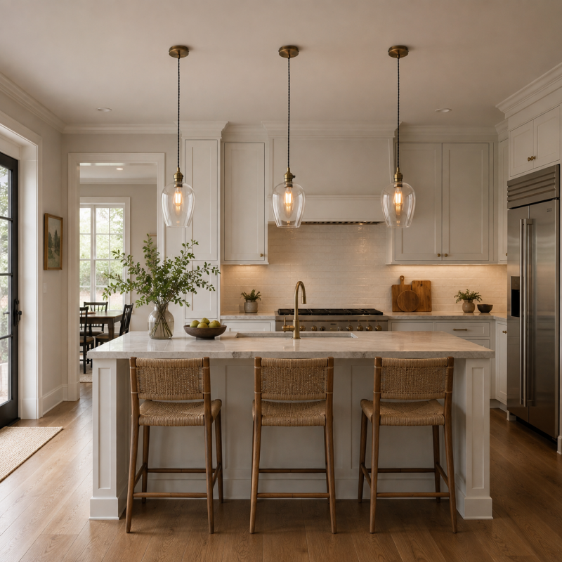 Ambience-102679 - Marinella - Antique Brass Pendant with Clear Glass