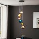 Ambience-67517 - Starz - Black Chrome 12 Light Cluster with Multi-coloured Double Glass Shades