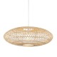 Ambience-67531 - Mesh - White Pendant with Natural Rattan Shade