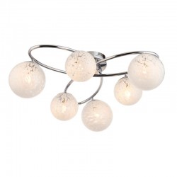 Maye - Chrome 6 Light Ceiling Lamp with Confetti Glass Shades Maye - Chrome 6 Light Ceiling Lamp with Confetti Glass Shades