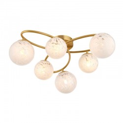 Maye - Satin Brass 6 Light Ceiling Lamp with Confetti Glass Shades Maye - Satin Brass 6 Light Ceiling Lamp with Confetti Glass Shades