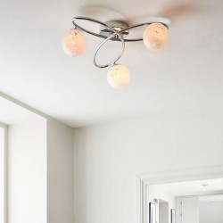 Maye - Chrome 3 Light Ceiling Lamp with Confetti Glass Shades Maye - Chrome 3 Light Ceiling Lamp with Confetti Glass Shades