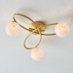 Ambience-67538 - Sapphire - Satin Gold 3 Light Ceiling Lamp with Confetti Glass Shades