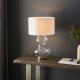 Ambience-67541 - Divine - Clear Glass & Nickel with Vintage White Shade Table Lamp