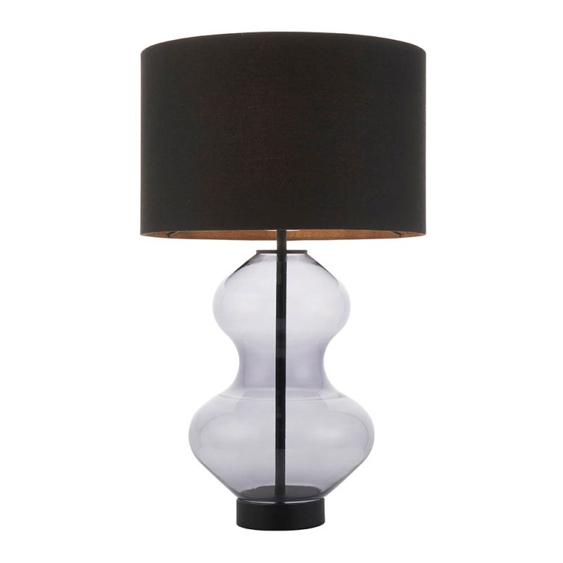 Ambience-67540 - Divine - Smoky Glass & Black Table Lamp