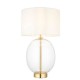 Ambience-67542 - Divine - Clear Glass & Satin Gold with Vintage White Shade Table Lamp
