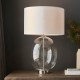 Ambience-67544 - Divine - Clear Glass & Nickel with Vintage White Shade Table Lamp