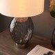 Ambience-67545 - Dazzle - Dimpled Smoky Glass with Vintage White Shade Table Lamp