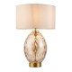 Ambience-67546 - Dazzle - Dimpled Amber Glass with Vintage White Shade Table Lamp