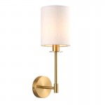 Sancerre - Satin Brass Wall Lamp with Vintage White Shade