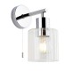 Ambience-67551 - Mirage - Bathroom Chrome Wall Lamp with Clear Ribbed Glass
