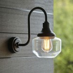 Schoolhouse - Outdoor Black Wall Lamp with Glass Shade