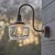 Ambience-69318 - Icon - Outdoor Brushed Silver Wall Lamp with Glass Shade