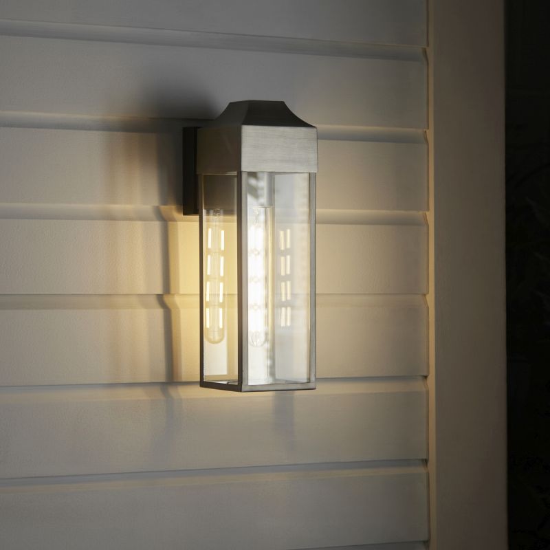 Ambience-63808 - Jasmine - Outdoor Brushed Silver Lantern Wall Lamp