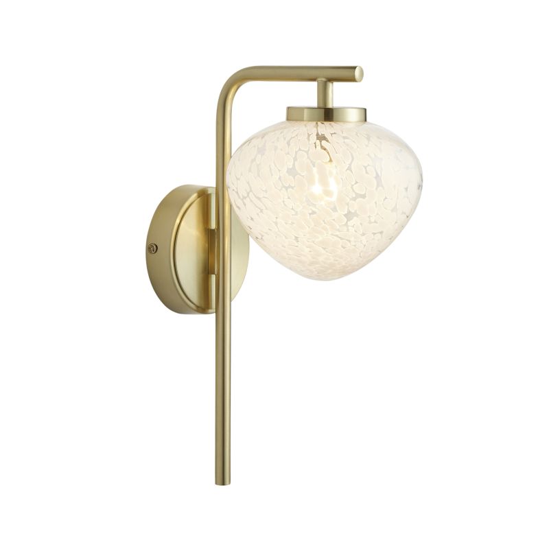 Ambience-69324 - Lilac - Satin Brass Wall Lamp with Confetti Glass