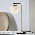 Mali - Satin Brass Table Lamp with Confetti Glass