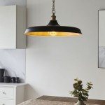 Elan - Satin Gold Paint Pendant with Matt Black Shade