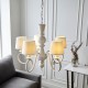 Ambience-69329 - Array - Aged White 5 Light Centre Fitting with Vintage White Shades