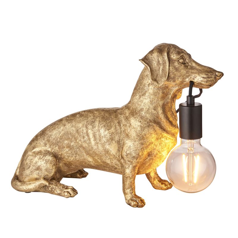 Ambience-69330 - Wildlife - Vintage Dog Gold Table Lamp