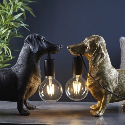 Dachshund - Vintage Matt Black Dog Table Lamp Dachshund - Vintage Matt Black Dog Table Lamp