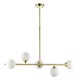 Ambience-69332 - Juliett - Satin Brass 5 Light over Island Fitting with White Glasses