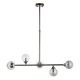Ambience-69333 - Juliett - Black Chrome 5 Light over Island Fitting with Smoked Mirror Glasses