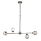 Ambience-69333 - Juliett - Black Chrome 5 Light over Island Fitting with Smoked Mirror Glasses