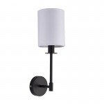 Sancerre - Matt Black Wall Lamp with Vintage White Shade