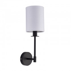 Sancerre - Matt Black Wall Lamp with Vintage White Shade