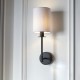Ambience-69334 - Hope - Matt Black Wall Lamp with Vintage White Shade
