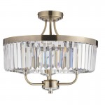 Mephisto - Antique Brass 3 Light Ceiling Lamp with Clear Crystal Mephisto - Antique Brass 3 Light Ceiling Lamp with Clear Crystal