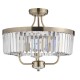 Ambience-69336 - Mephisto - Antique Brass 3 Light Ceiling Lamp with Clear Crystal