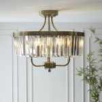 Mephisto - Antique Brass 3 Light Ceiling Lamp with Clear Crystal Mephisto - Antique Brass 3 Light Ceiling Lamp with Clear Crystal