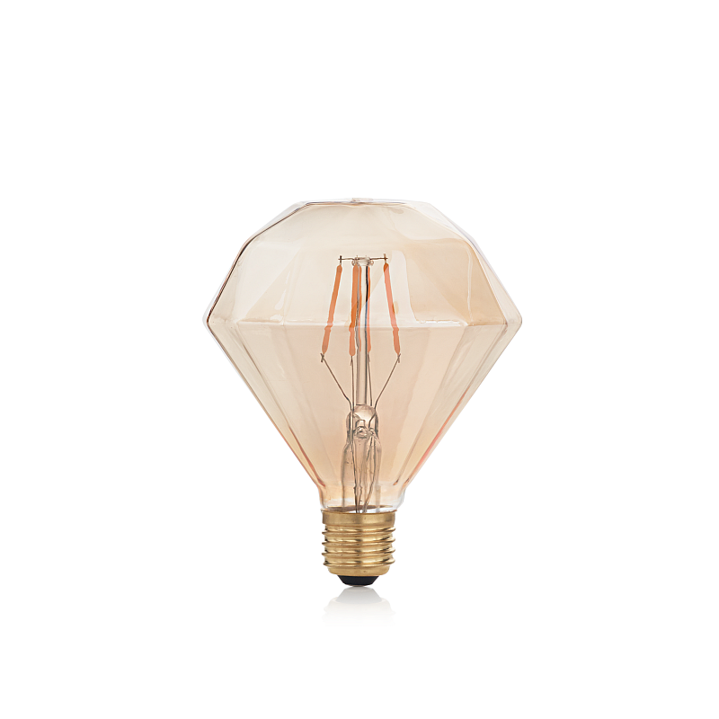 LED Bulbs - Ideal Lux - E27 Diamond Shape Amber Bulb IdealLux-201269 - Ideal Lux - E27 Diamond Shape Amber Bulb