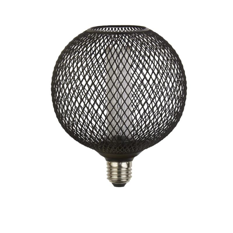 Searchlight-16003BK - Searchlight - E27 Dimmable Black Wire Mesh Globe Shape Bulb 3.5W