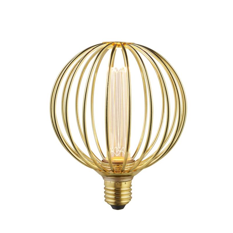 Searchlight-16004GO - Searchlight - E27 Dimmable Gold Metal Globe Shape Bulb 3.5W