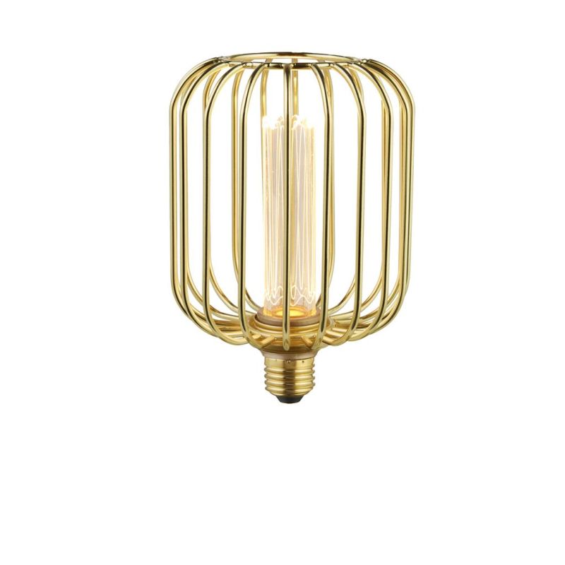 Searchlight-16005GO - Searchlight - E27 Dimmable Gold Metal Drum Shape Bulb 3.5W
